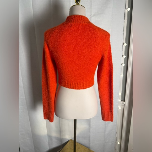 Urban Outfitters Orange Cowl Neck Cropped Sweater Small - Picture 2 of 8